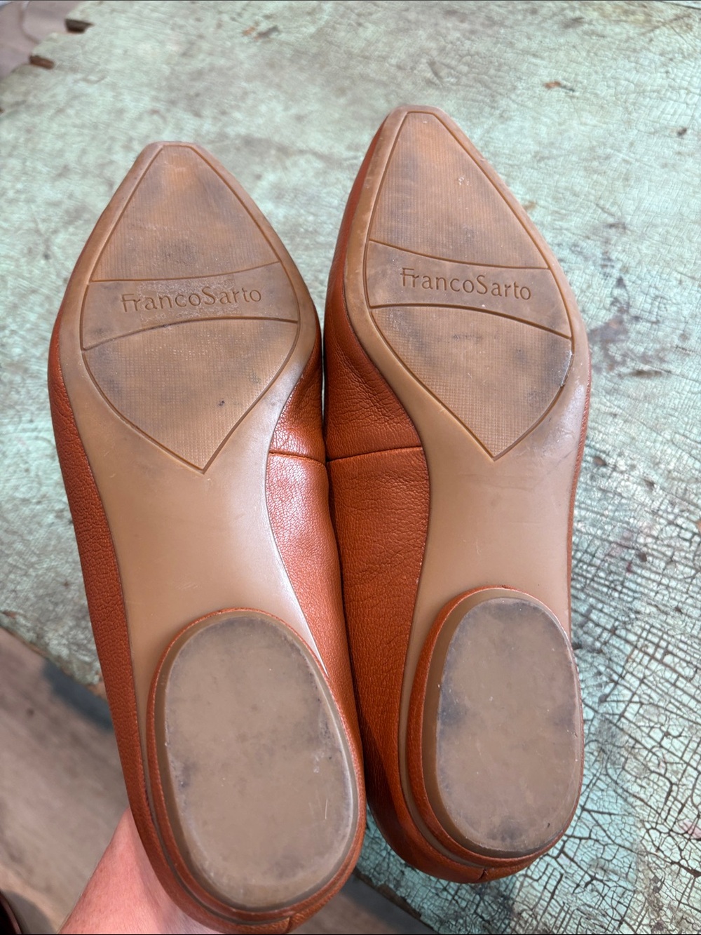 Franco Sarto Cognac Leather Pointed Toe Loafers Women’s 8 - Picture 5 of 6